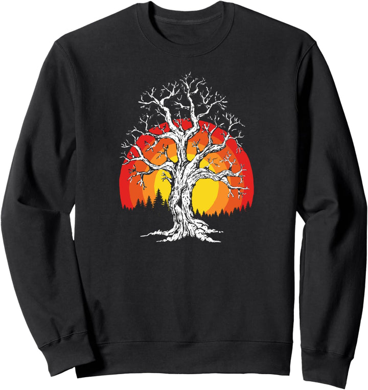 Vintage Tree & Sun Outdoor & Nature 80s Hipster Graphic Sweatshirt