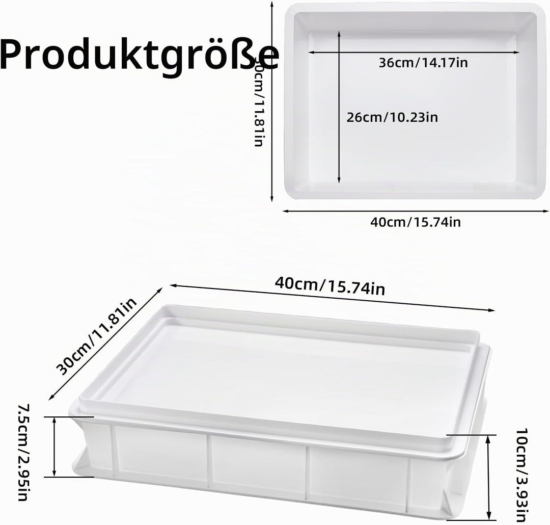 Teigkasten mit Deckel | Hefekiste Pizza und Brot | Lebensmittelbehälter für Teig | Gärbox | Teigbox