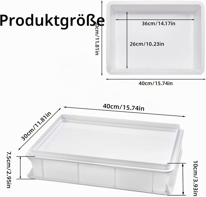 Teigkasten mit Deckel | Hefekiste Pizza und Brot | Lebensmittelbehälter für Teig | Gärbox | Teigbox