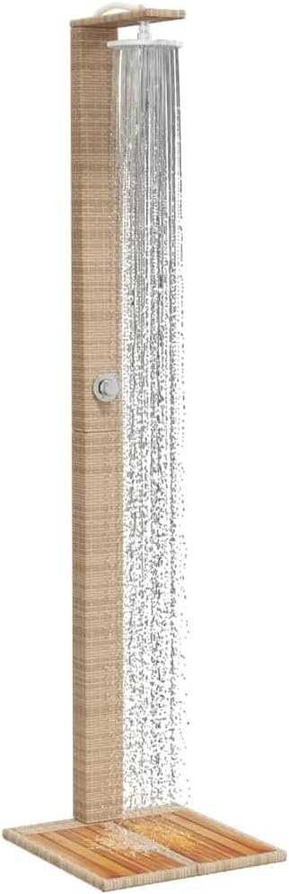 Festnight Gartendusche mit Bodenplatte Holz Aussendusche Garten Outdoor Dusche Garten Pool Pooldusch