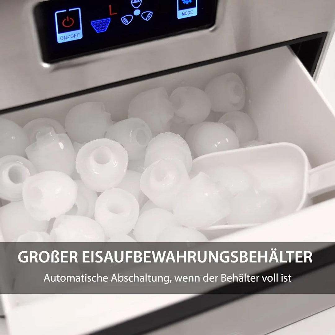 Syntrox Germany Edelstahl Eiswürfelmaschine Donostia (LCD Display + Display), Eismaschine für Zuhaus