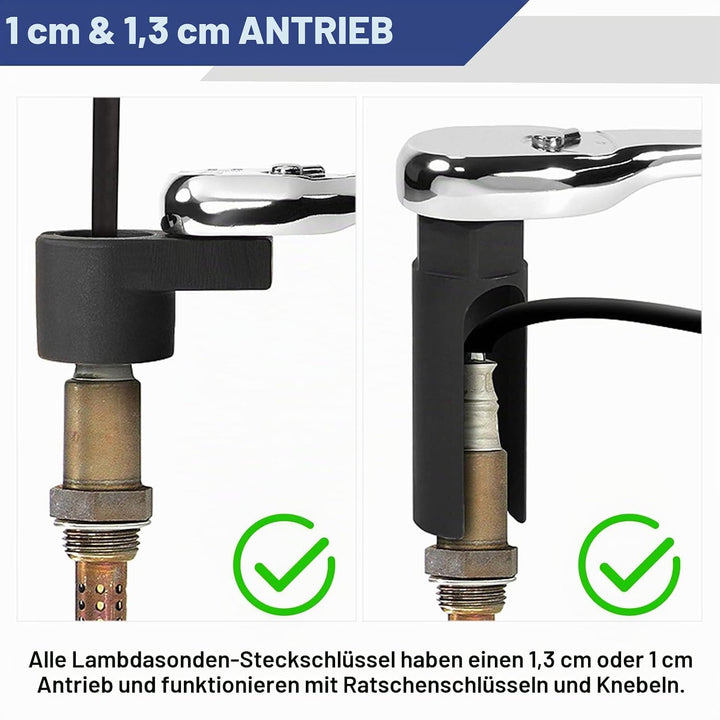 FreeTec 10 tlg Lambdasonde Spezial Nuss Set Lambdasonden Steck Schlüssel Einsatz Stecknüsse Werkzeug