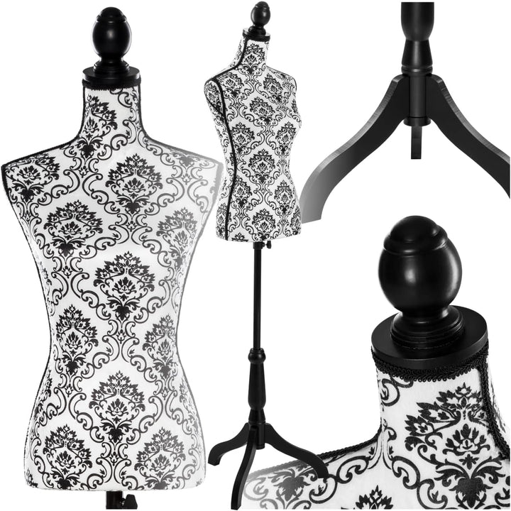 tectake® Schneiderpuppe verstellbar, Schaufensterpuppe weiblich, Damenbüste Mannequin, Büste, Kleide