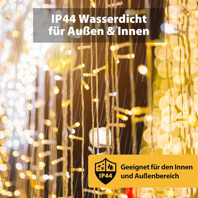 SALCAR LED Lichtervorhang Aussen 2x3m, Lichterkette Vorhang Weihnachten Innen mit 8 Modi und Memory,