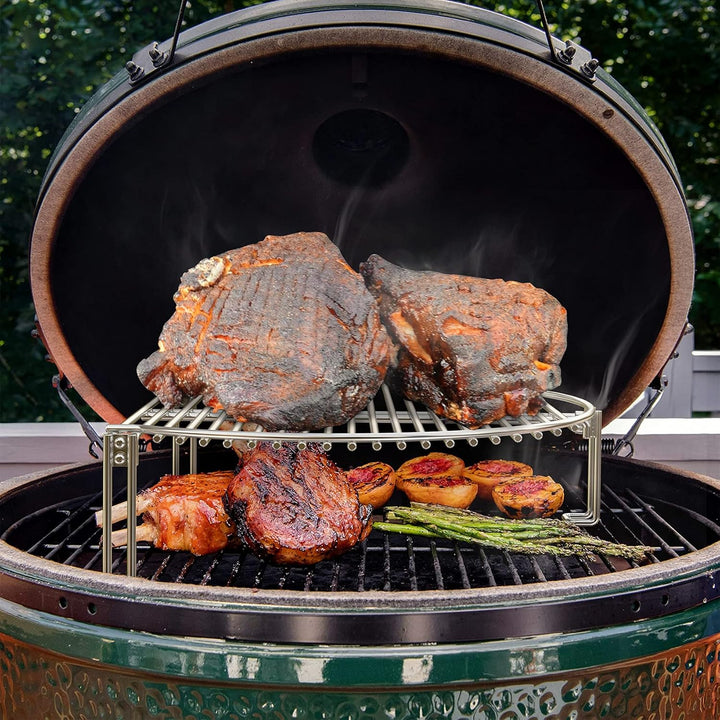 onlyfire Edelstahl Grillrost für Holzkohle-Kugelgrills und Keramikgrill, Warmhalterost für Weber Kug