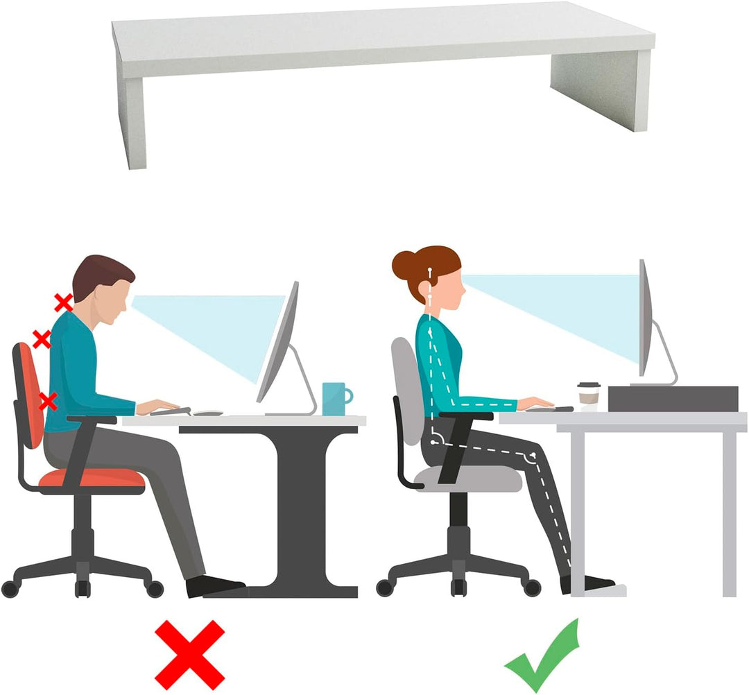 Henor TV-Ständer aus FSC® Holz, TV-Bildschirmerhöhung, 85 x 35 x 12 cm, Tragkraft 50 kg, Graphit 85x