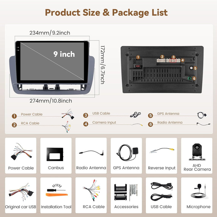 Hikity Android 15 4+64G Autoradio für Seat Ibiza Typ 6J 2012-2015 mit 9 Zoll Incell Touchscreen, Aut