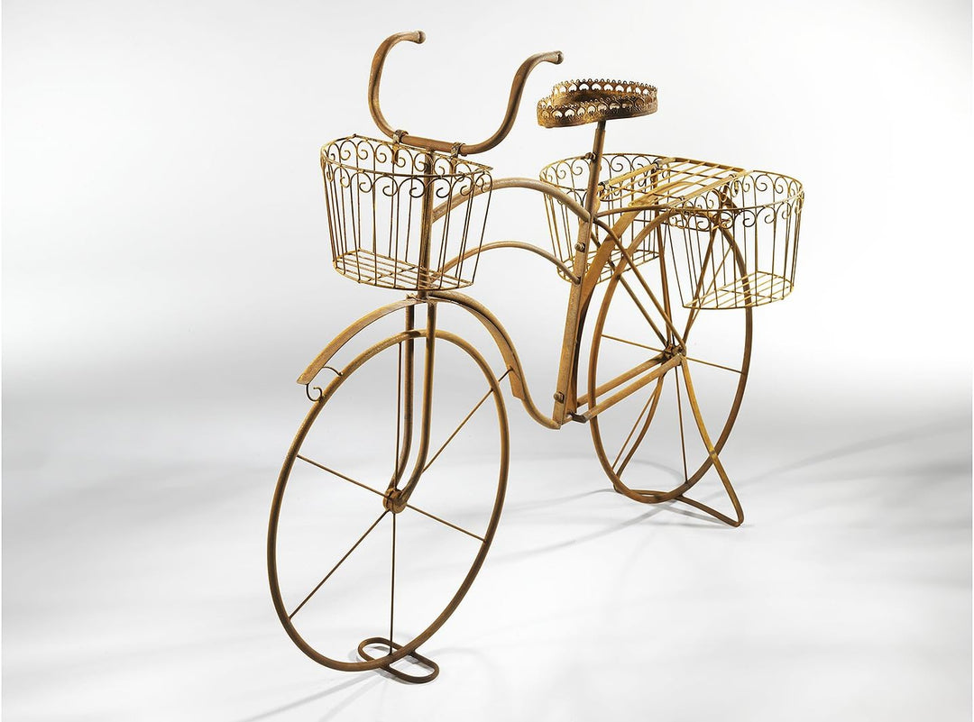 Kobolo Deko-Fahrrad aus naturgerostetem Metall in der Farbe Braun zum Bepflanzen