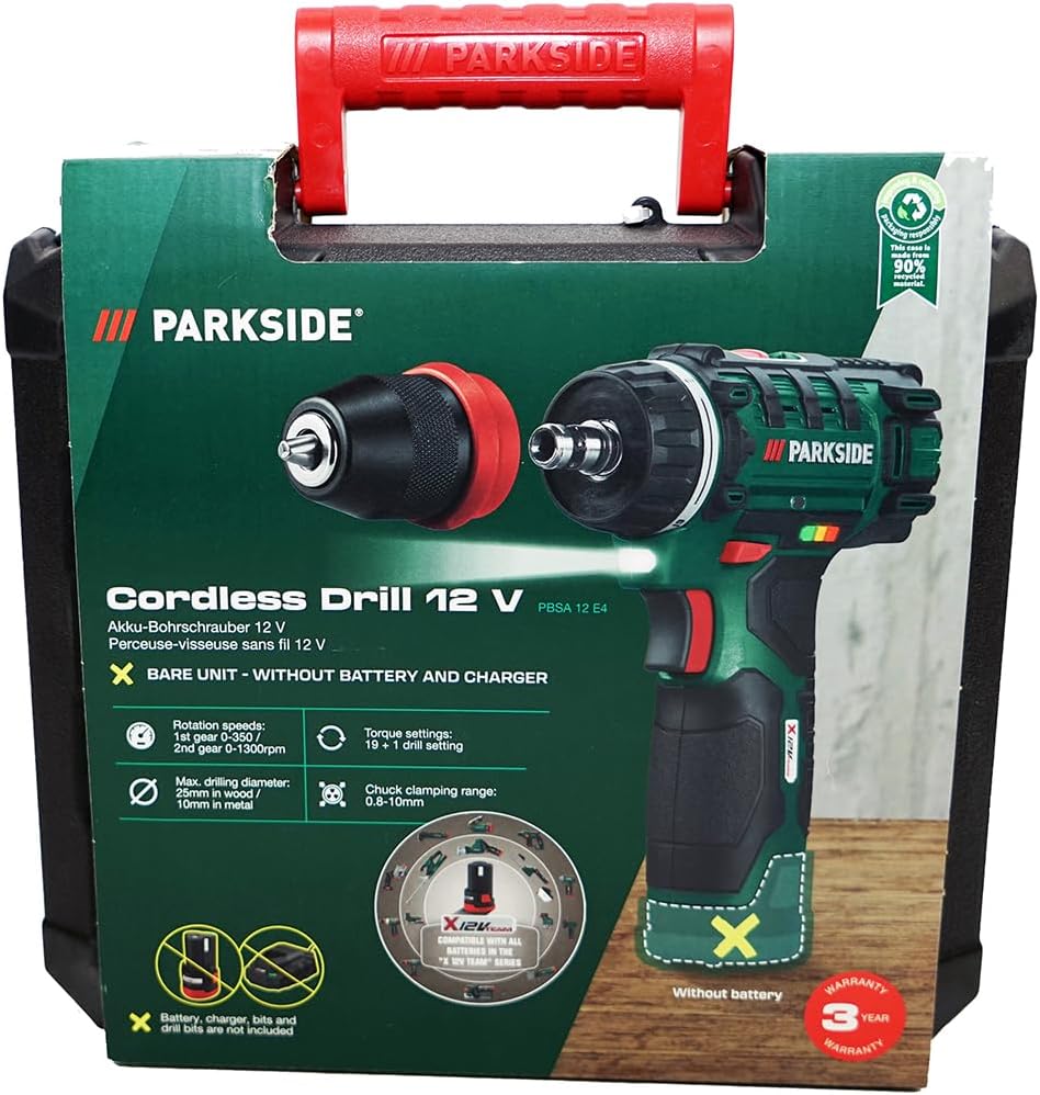 HEADNMORE® Bundle - PARKSIDE® 12V Akku Bohrschrauber PBSA 12 (inkl. 2Ah Akku) +Schlüsselanhänger