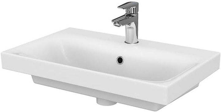 VBChome Kollektion Moduo slim 60 cm x 38 cm Waschtisch für Unterschrank Einbau Waschbecken mit Überl