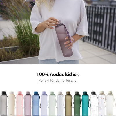 KIVY Tritan Trinkflasche 1l Kohlensäure geeignet & auslaufsicher - Wasserflasche 1l - Wasser Flasche