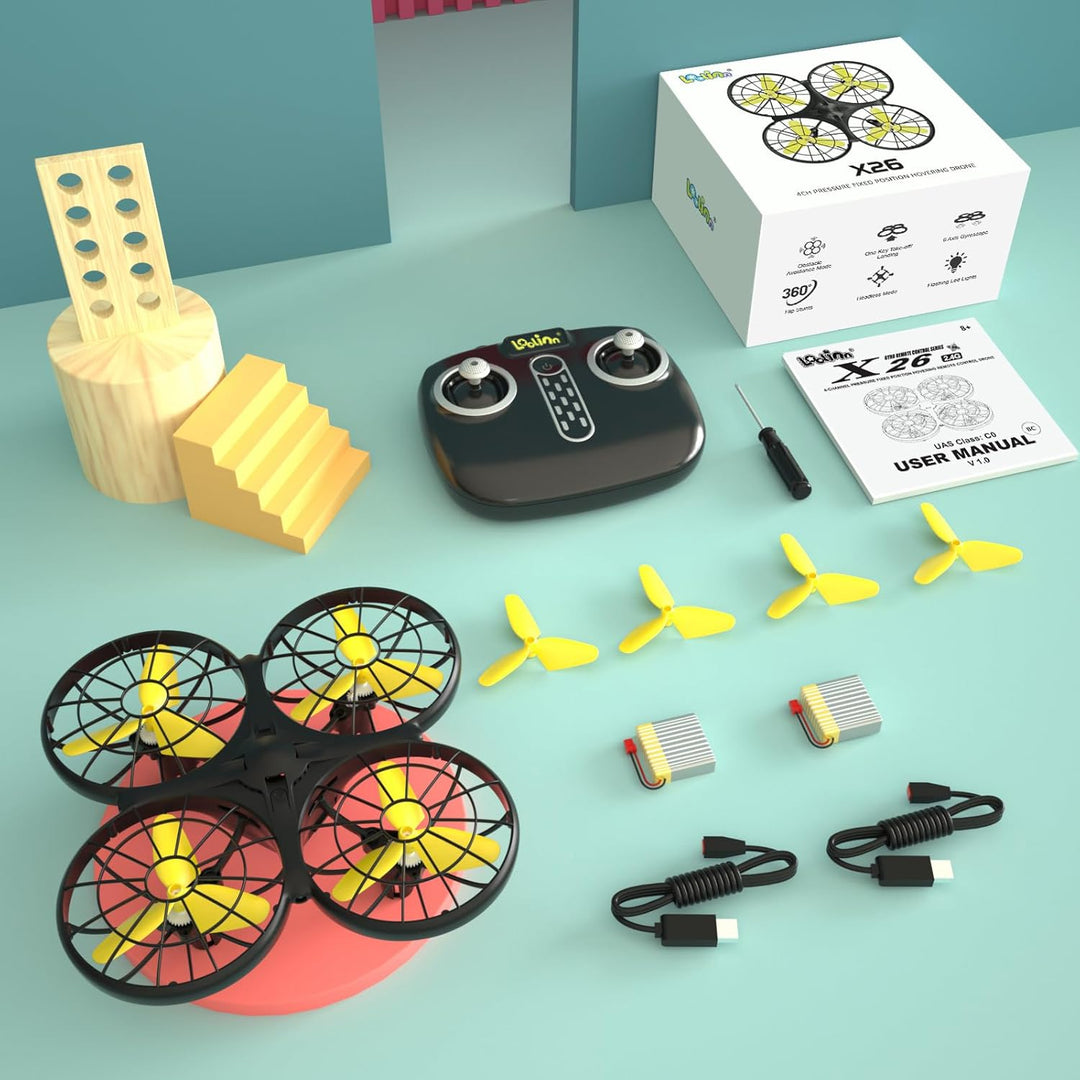 Loolinn | Drohne für Kinder - Mini Drohne, RC Quadrocopter mit Antikollisionstechnologie / 360° Flip