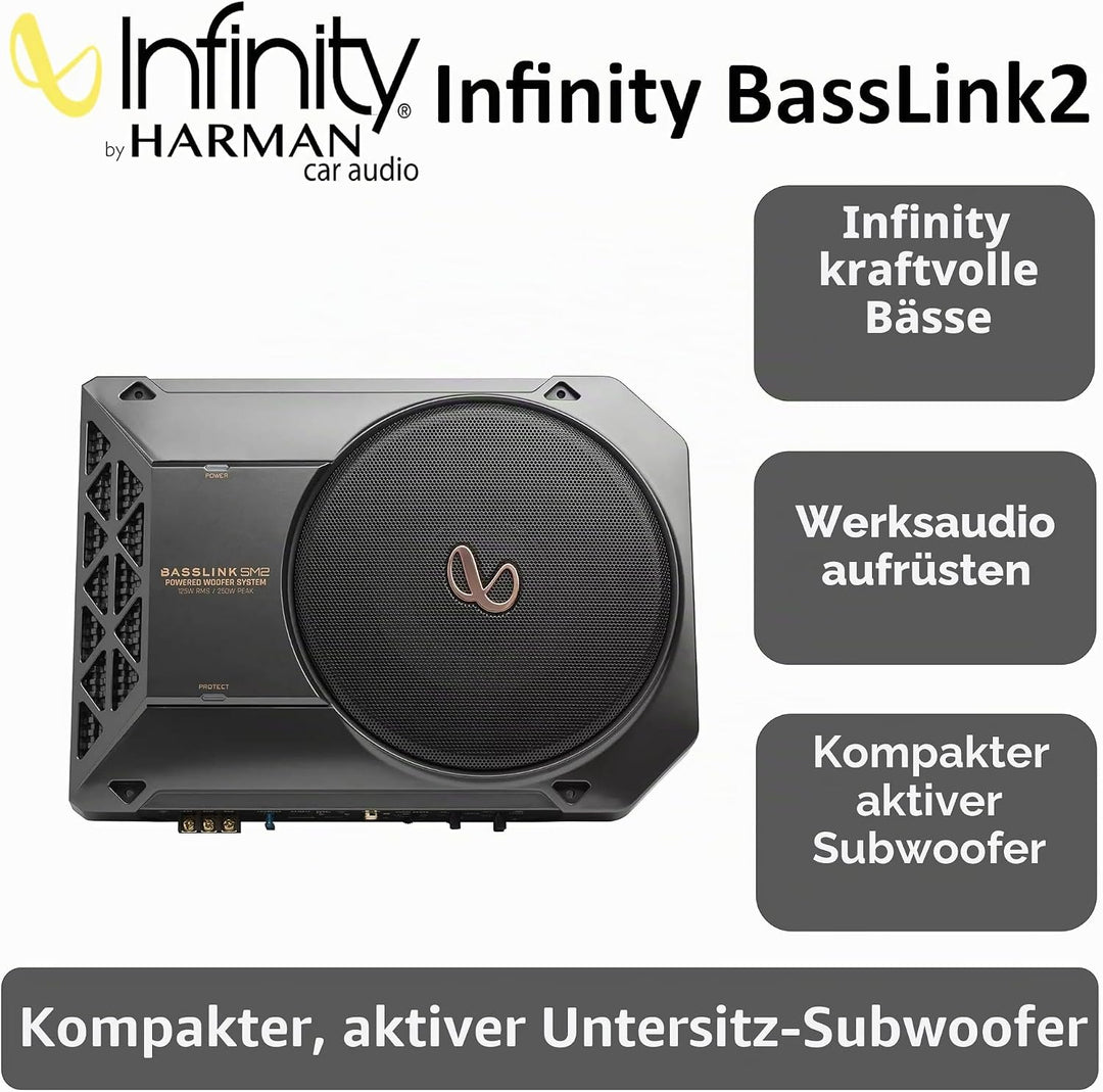 Infinity BASSLINK SM2-200mm Aktivbass inkl. Endstufe Untersitz Subwoofer