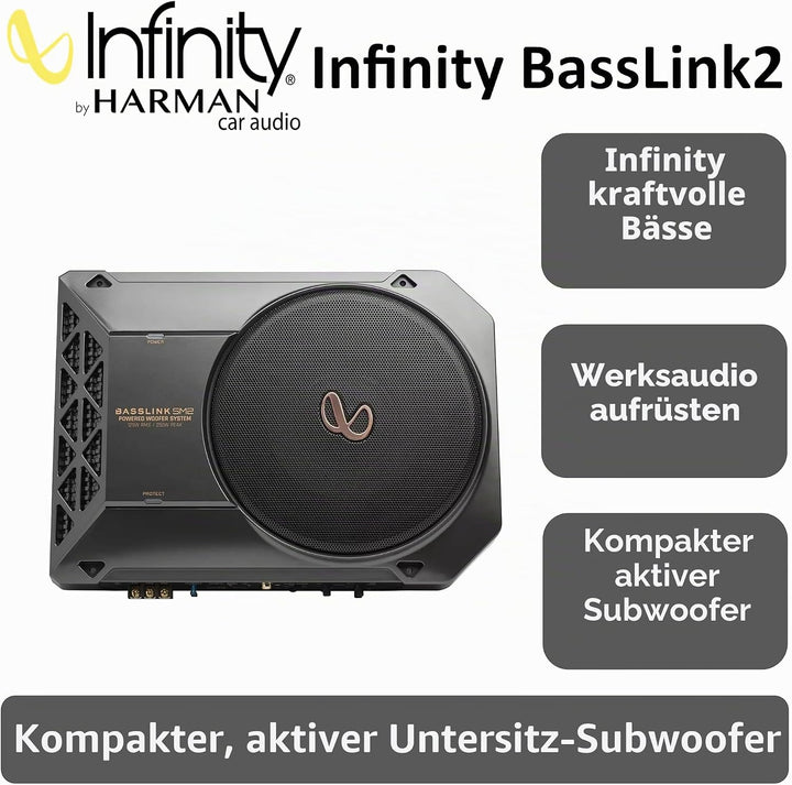 Infinity BASSLINK SM2-200mm Aktivbass inkl. Endstufe Untersitz Subwoofer