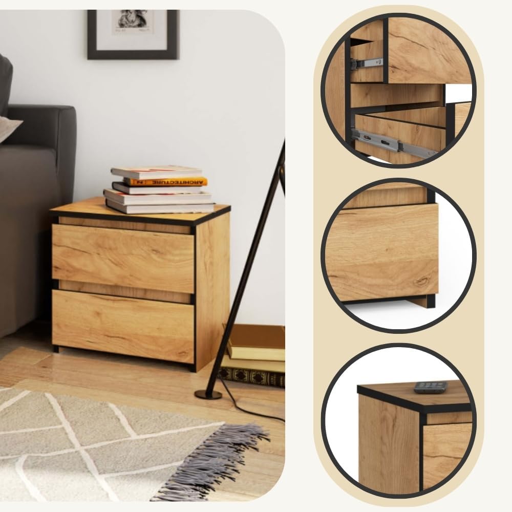 AKORD | Kommode Set 2 Schubladen Sideboard Mehrzweckschrank Schrank | Schreibtisch | ecktisch | Eck