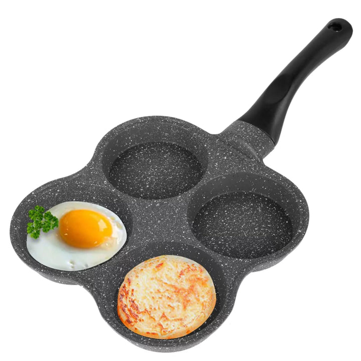 Haofy Eierpfanne, 4 Loch Eier Burger Pfanne, Antihaft Frühstücks Omelett Pfannkuchen Pfanne für Elek