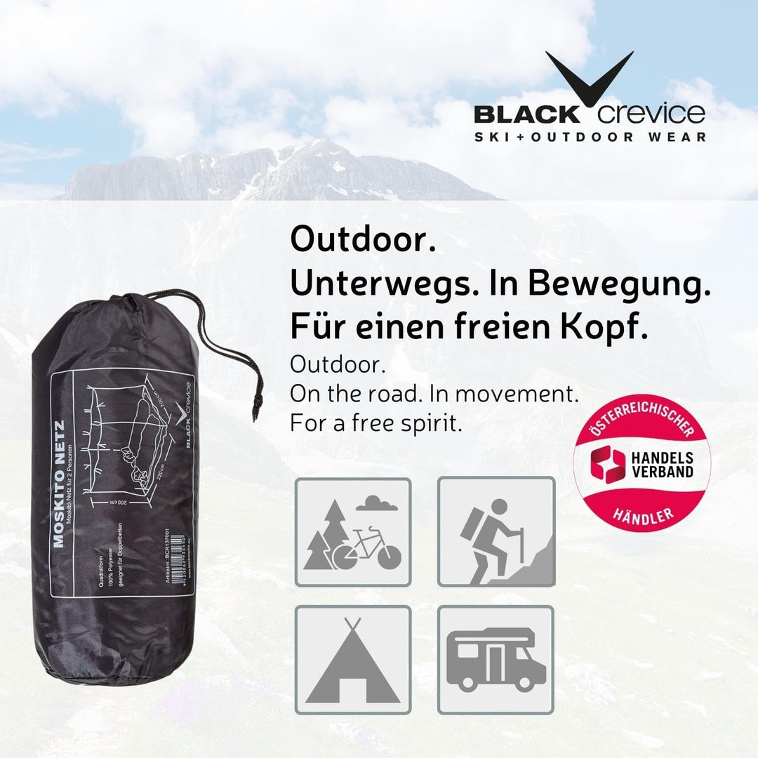 BLACK CREVICE Moskitonetz I für Doppelbett I Mückennetz aus feinmaschigem Gewebe I Outdoor-Netz in Q