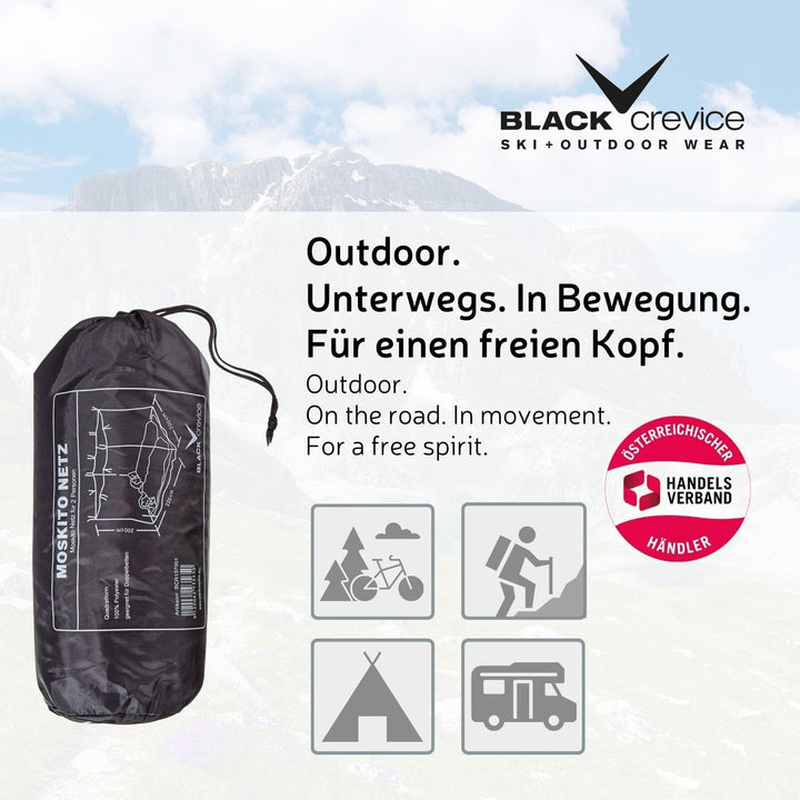 BLACK CREVICE Moskitonetz I für Doppelbett I Mückennetz aus feinmaschigem Gewebe I Outdoor-Netz in Q