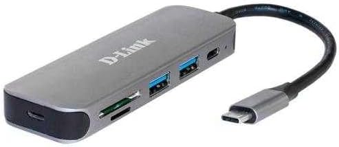 D-Link DUB-2325 5-in-1 USB-C Hub mit 2 USB 3.0 Ports (USB-C Port, SD/MicroSD Card Reader für PC, Mac