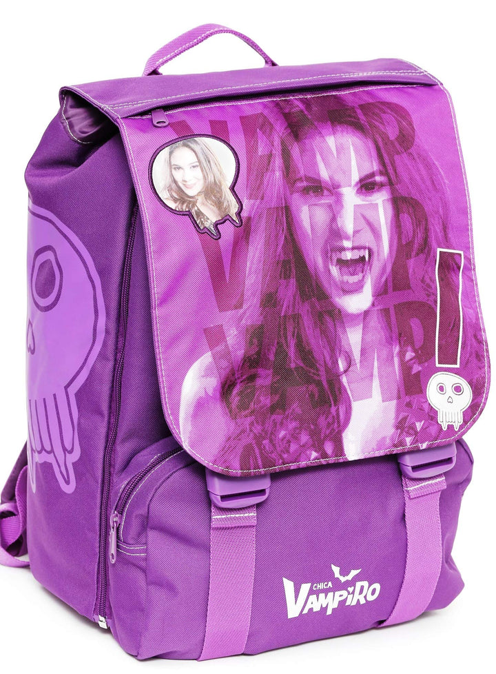 Chica Vampiro Schulrucksack, erweiterbar, Medium, mit doppeltem Innenfach, für Kinder, Polyester, Vi