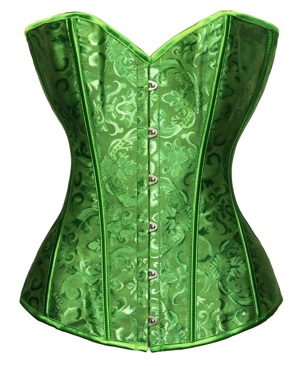 Bslingerie® Damen Brocade Bustier Korsagen S Grüner Brokat, S Gr&amp;