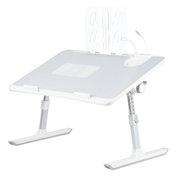 OHMG Laptop-Bett, höhenverstellbar und Winkel, faltbar, neigbar, mit Kühler/USB-Ports/Schublade, für
