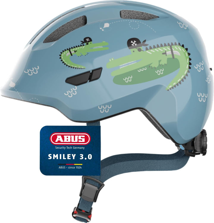 ABUS Kinderhelm Smiley 3.0 - Fahrradhelm mit tiefer Passform, kindergerechten Designs & Platz für ei