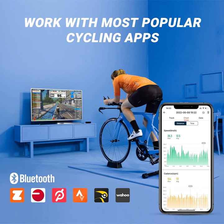 moofit CS9 Geschwindigkeitssensor und Trittfrequenzsensor,Bluetooth & ANT+, Kabelloser Fahrraddrehza