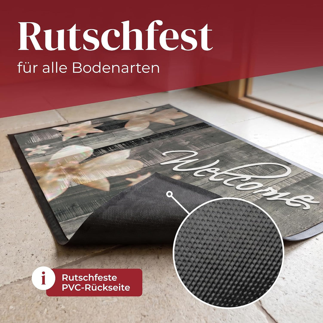 Hochwertige Fussmatte 60x80 cm (Large) – Schmutzfangmatte für Innen &amp; Aussen, rutschfest mit hoher S