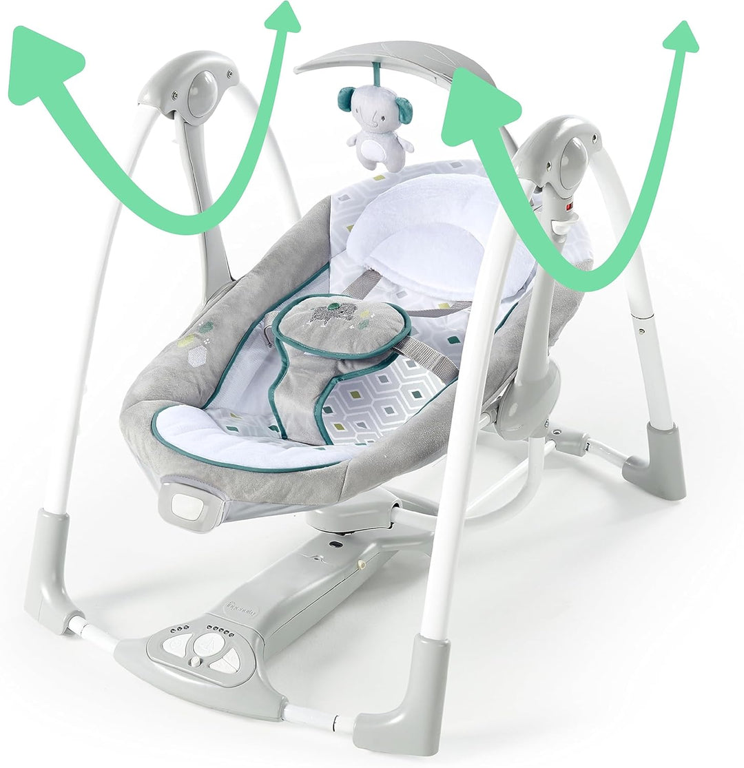 Ingenuity, Nash 2 in 1 zusammenklappbare & tragbare babyschaukel mit 5 Schaukeleinstellungen & Vibra
