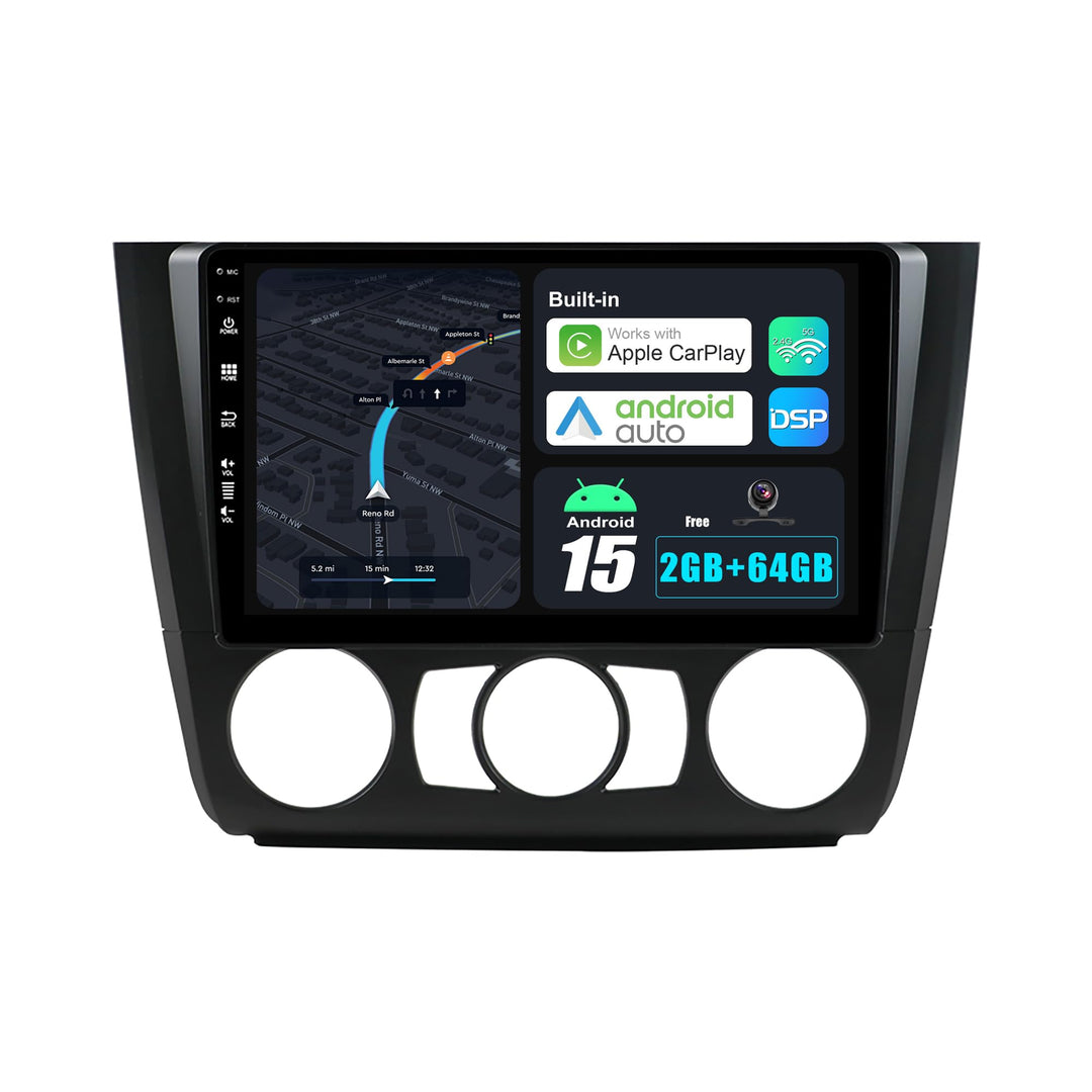 9 Zoll Android 15 Autoradio für BMW 1 Series E81/E82/E87/E88 (2004-2012) - Rückfahrkamera KOSTENLOS