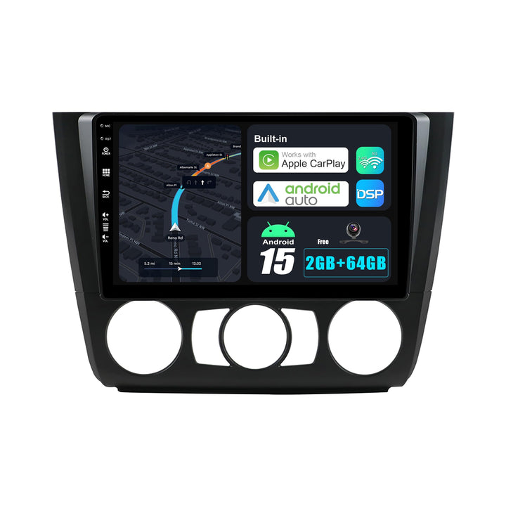 9 Zoll Android 15 Autoradio für BMW 1 Series E81/E82/E87/E88 (2004-2012) - Rückfahrkamera KOSTENLOS