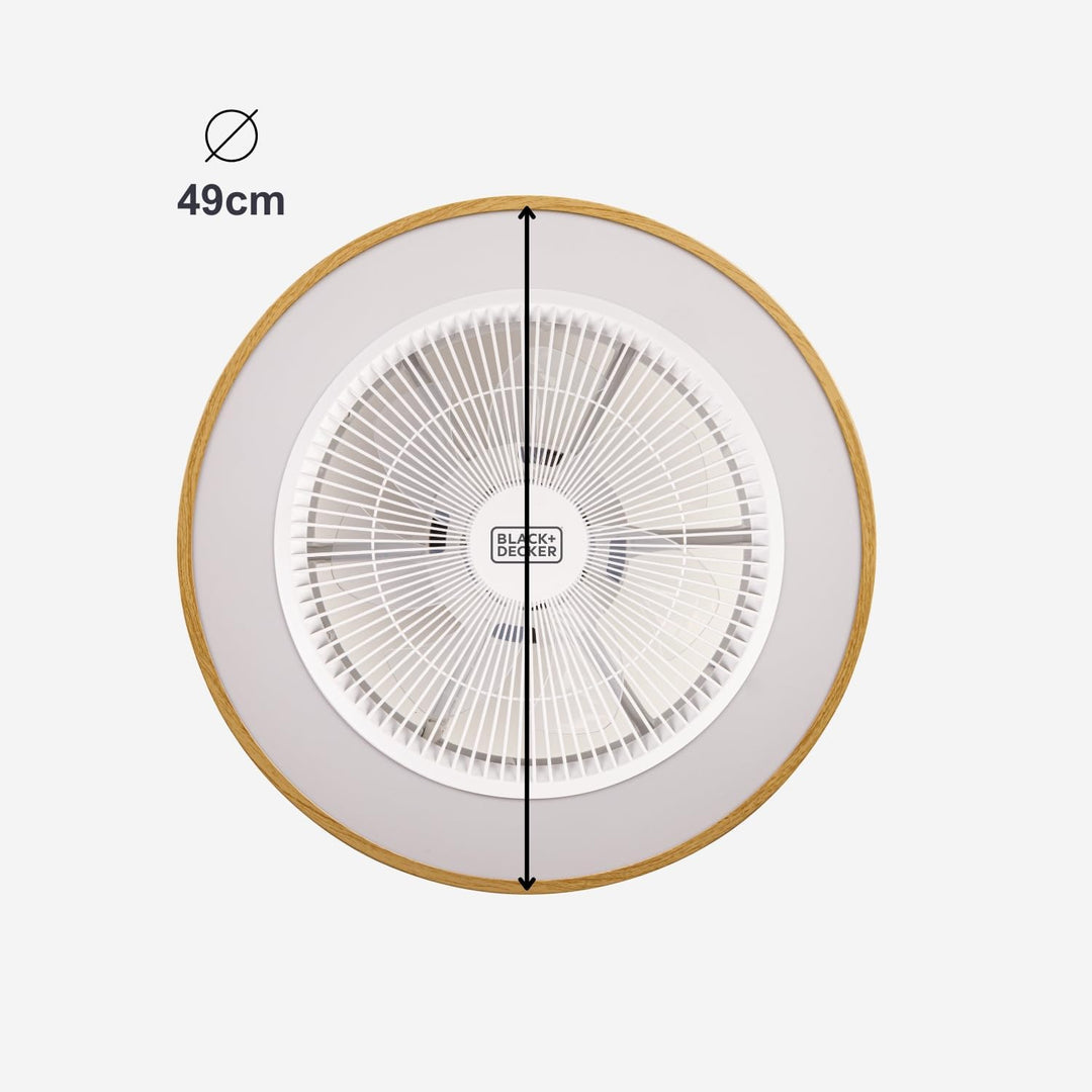 Black+Decker - Deckenventilator BXEFC60E mit LED-Licht | 49 cm | 6 Geschwindigkeiten | Dimmbares Lic