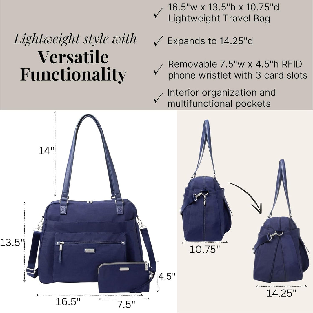 Baggallini Overnight Expandable Laptop Tote Klassische Laptoptasche mit RFID-Handgelenkschlaufe Mari