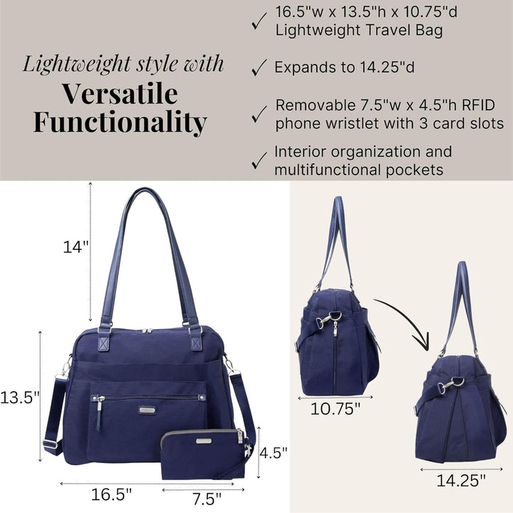 Baggallini Overnight Expandable Laptop Tote Klassische Laptoptasche mit RFID-Handgelenkschlaufe Mari
