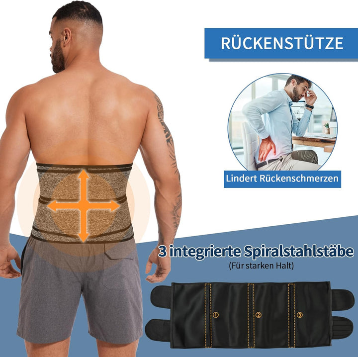 SLIMBELLE Bauchweggürtel Herren Damen Neopren Taillenmieder für Fitnesstraining Bauchweggürtel Figur