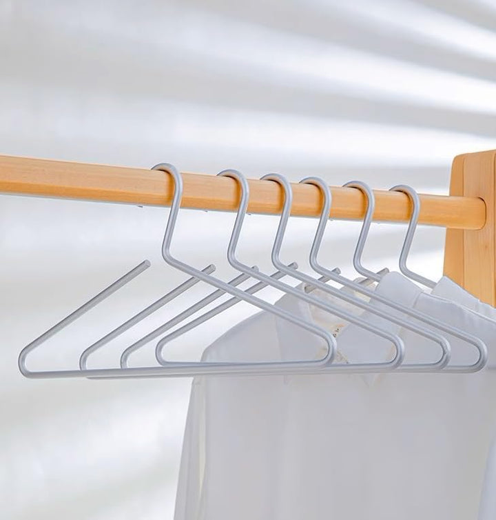 Premium Matte Seide Aluminium Kleiderbügel 6-Pack, 41.5cm Extra Smooth&Durable Metall Hemd, Aluminiu