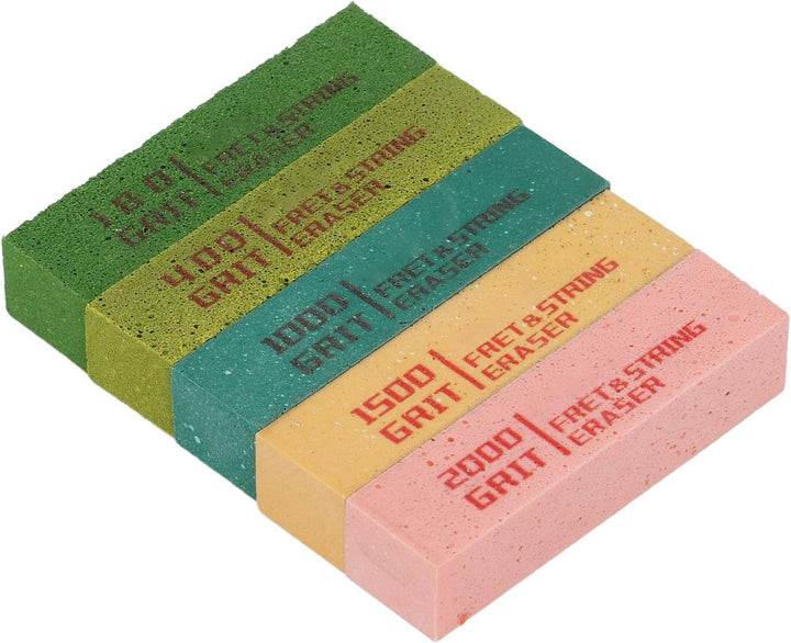 5pcs Guitar Fret String Eraser 180 400 1000 1500 2000 Körnchen Bund Poliergummiblöcke für Bässe Ukul