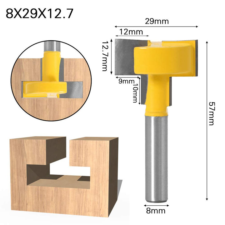 3 Stücke T-Nutfräser T-slot & T-Track Slotting Fräser Router Bit Set mit 8mm Schaft