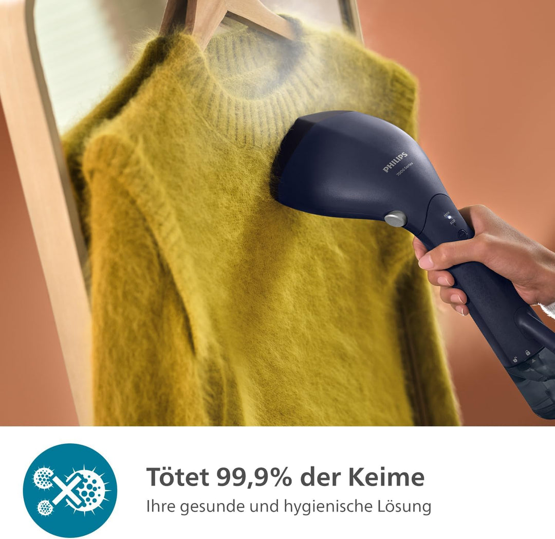 Philips 7000-Serie Dampfglätter - 1500 W, 28 g/min Dampfleistung, OptimalTEMP, Metall-Sohle, Abnehmb