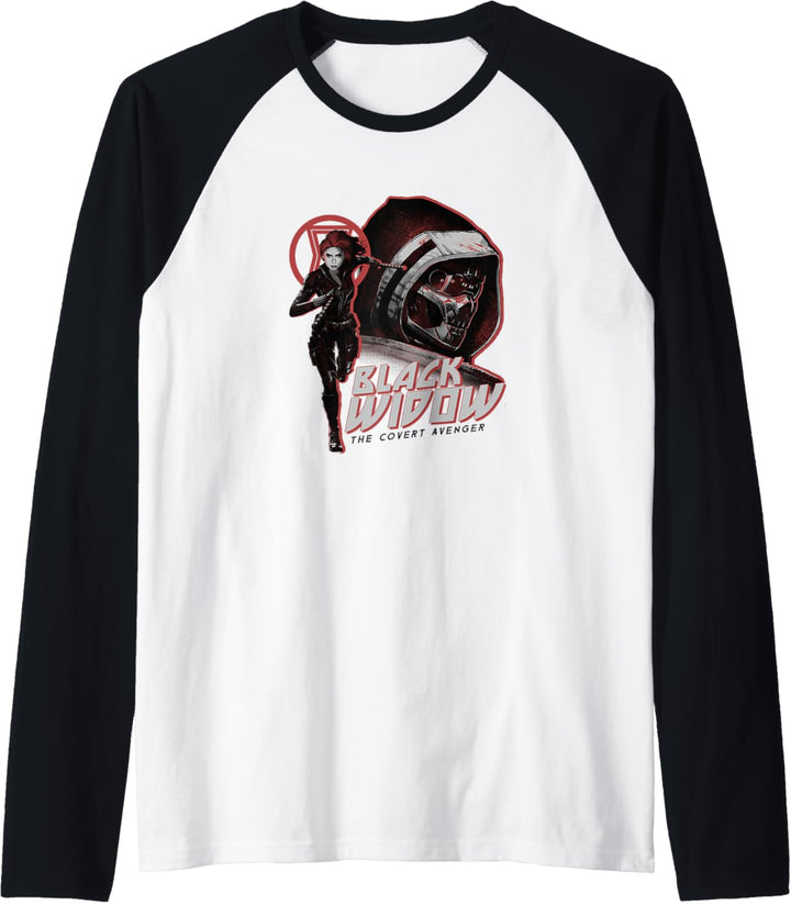 Marvel Black Widow Purple Hue Portrait Raglan