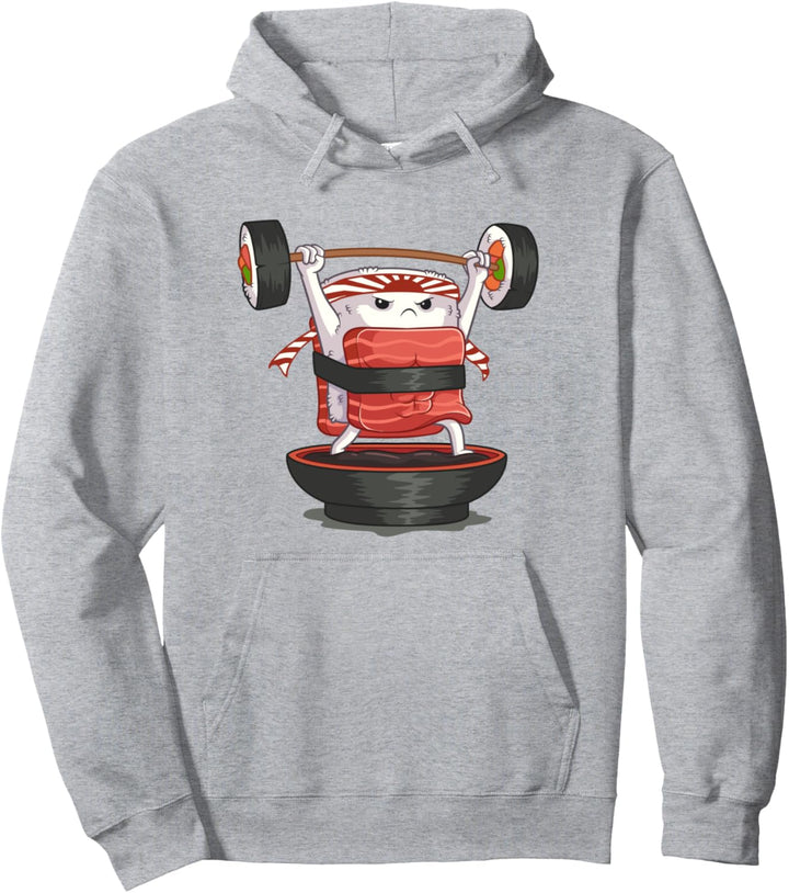 Kawaii Anime Otaku Japanisch Sushi Nigiri Gewichtheben Pullover Hoodie