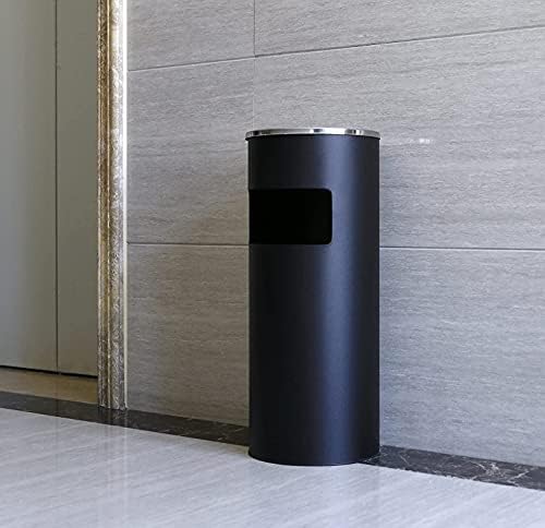 Standaschenbecher mit Papierkorb | Für Aussen und Boden mit Stahlgitter (Schwarz-1 Stück, 25 * 25 *