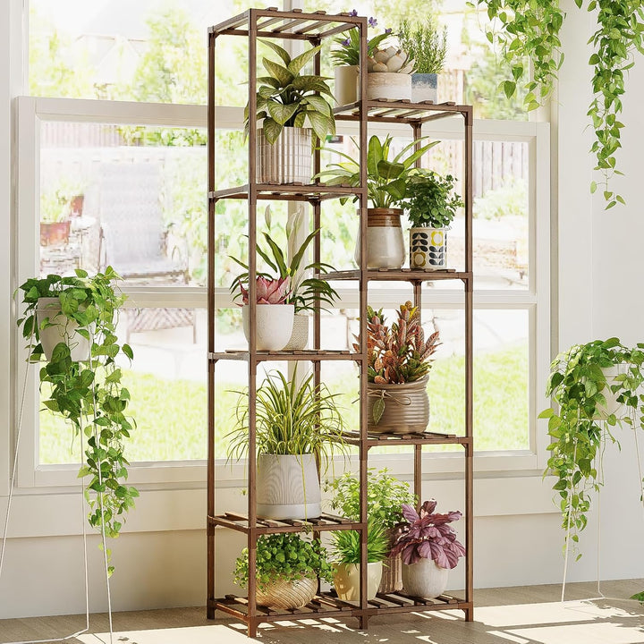 Bamworld Pflanzenständer für Zimmerpflanzen Outdoor Eckpflanzenregal Blumenständer für Wohnzimmer Ba