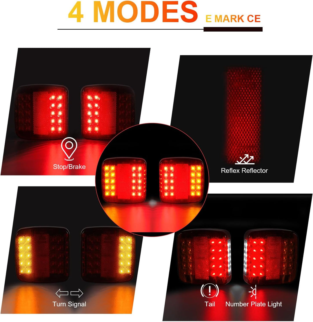 Kabellose LED Anhänger Rückleuchter Set, 12/24V Magnetische drahtlose LED Wasserdichte Rückleuchten