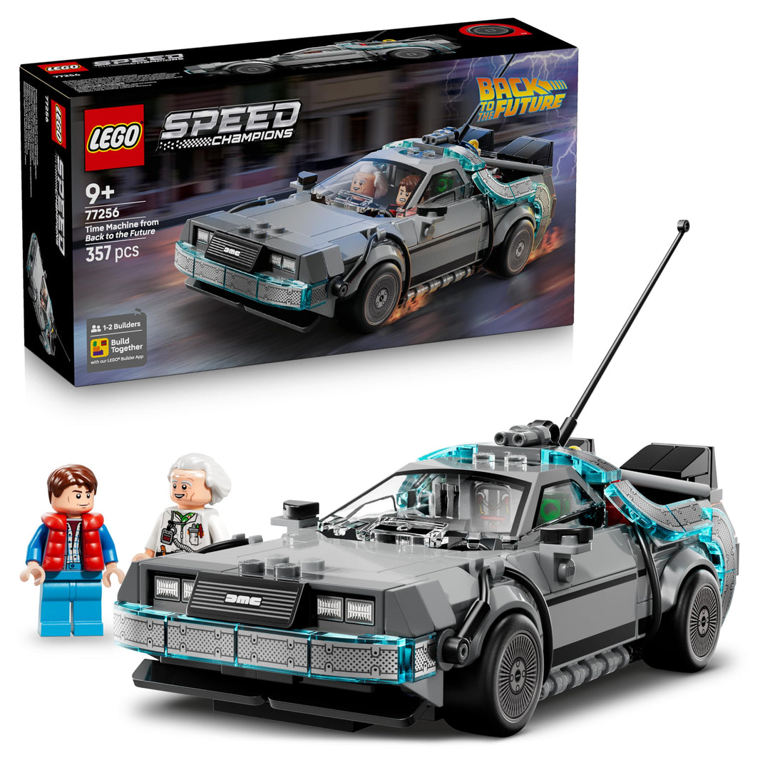 LEGO Speed Champions Zeitmaschine aus Zurück in die Zukunft - Kinder Spielzeug mit Automodell und 2