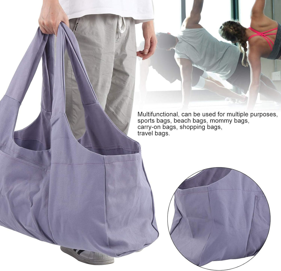 Yogatasche, Lila übergrosse Sporttasche, Wasserdicht Tragetasche für Yogamatten Canvas-Material Dame