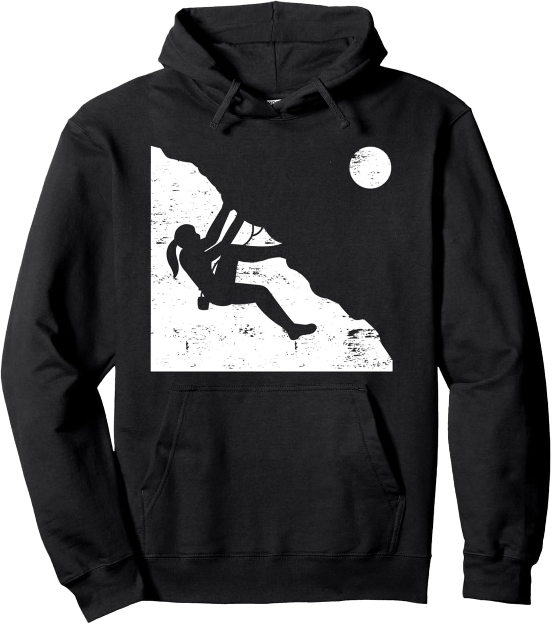 Klettern Bergsteigen Bouldern Kletterer Himmel Pullover Hoodie