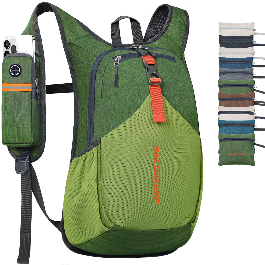 BECOJADDE 15L Wanderrucksack Herren Kleiner Rucksack Damen Leichter Daypack Tagesrucksack Faltbarer