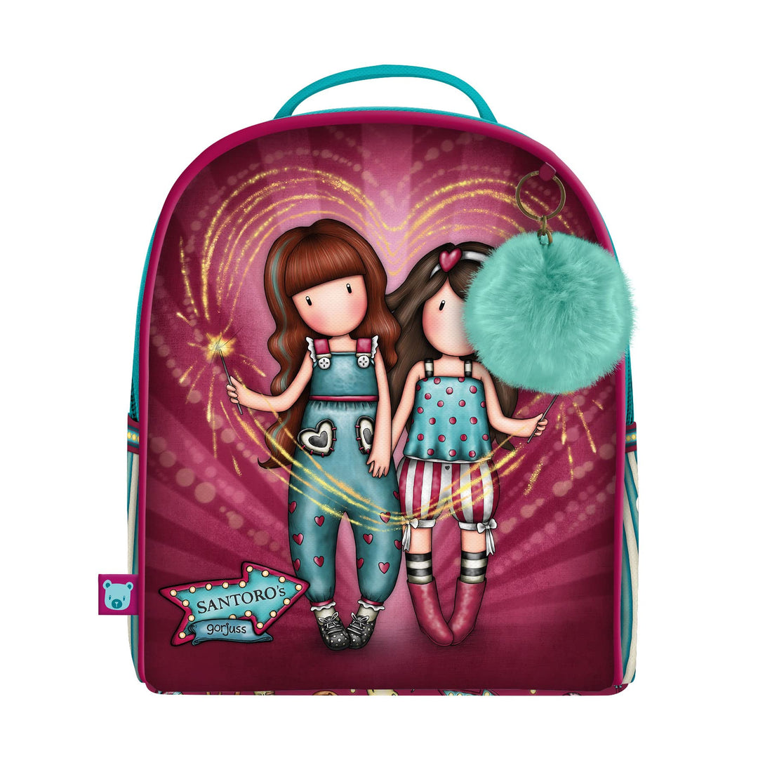 Santoro 1040GJ11 Gorjuss Fairground Mini-Rucksack Feuerwerk, 20 x 22 x 10 cm, blau